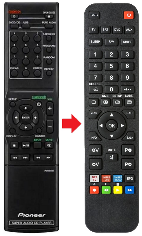 PD10 PIONEER afstandsbediening - productfoto