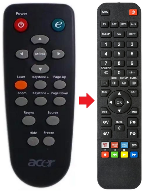 PD523 ACER afstandsbediening - productfoto