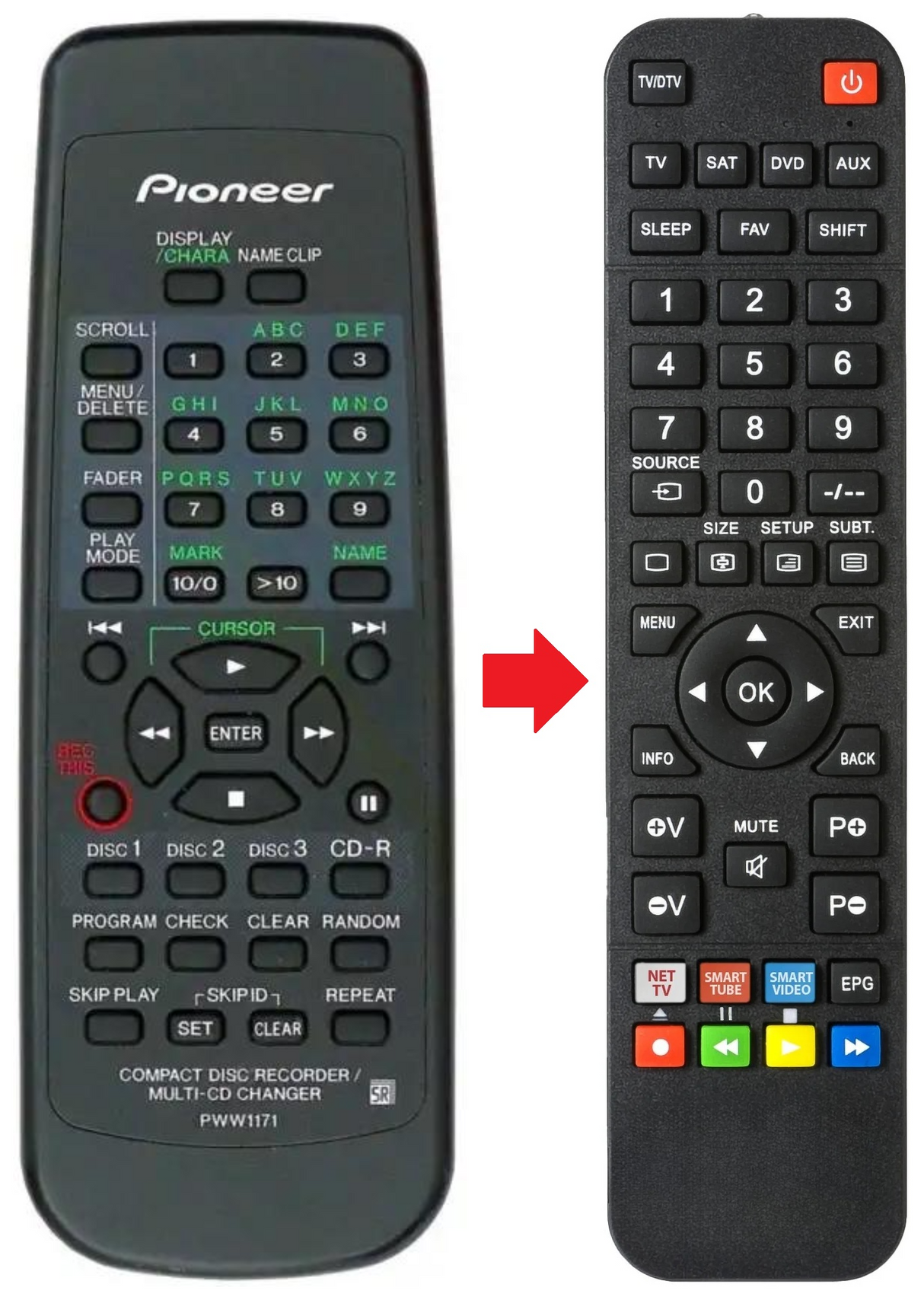 PDR-W839 PIONEER afstandsbediening - productfoto