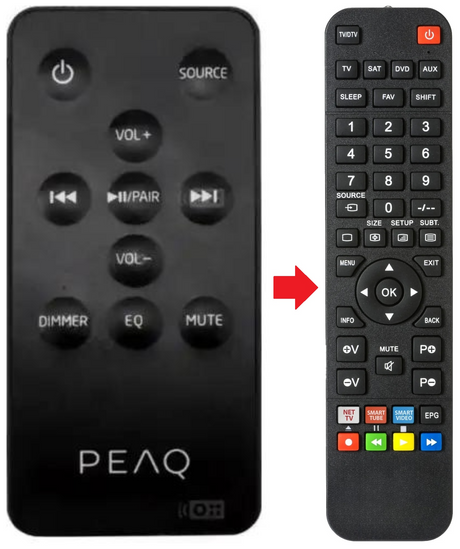 PSB100BTB PEAQ afstandsbediening - productfoto