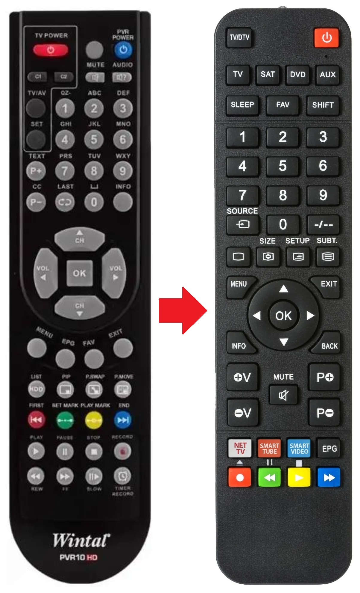 PVR10HD WINTAL afstandsbediening - productfoto