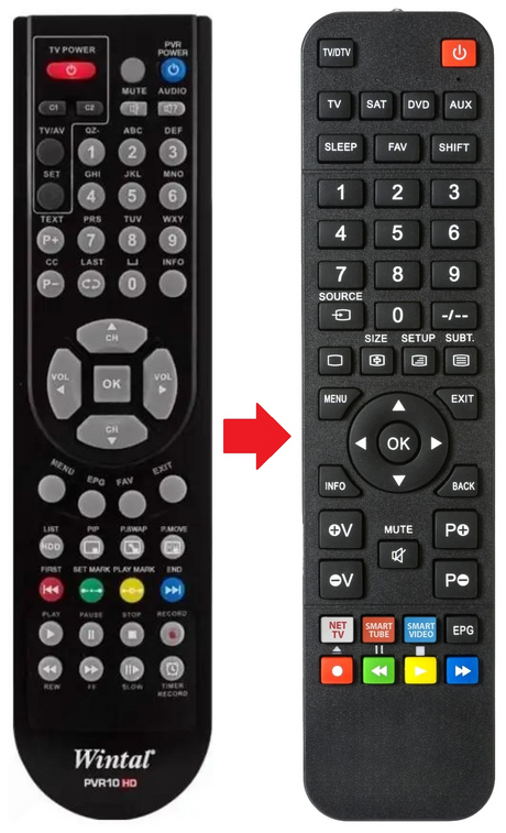 PVR10HD WINTAL afstandsbediening - productfoto