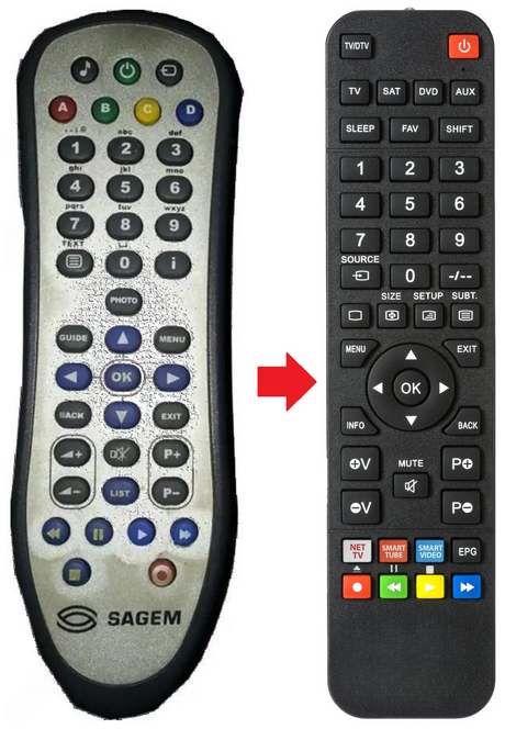 PVR6280T-FR SAGEM afstandsbediening - productfoto