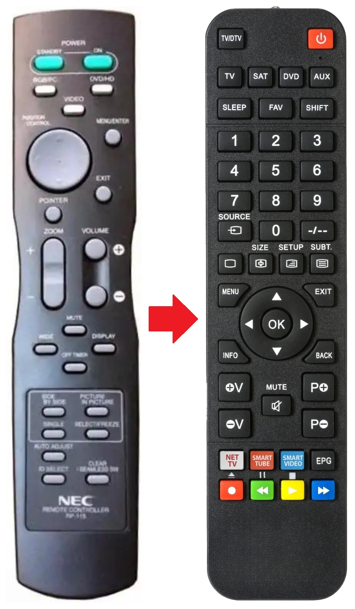 PX42VM5-G NEC afstandsbediening - productfoto