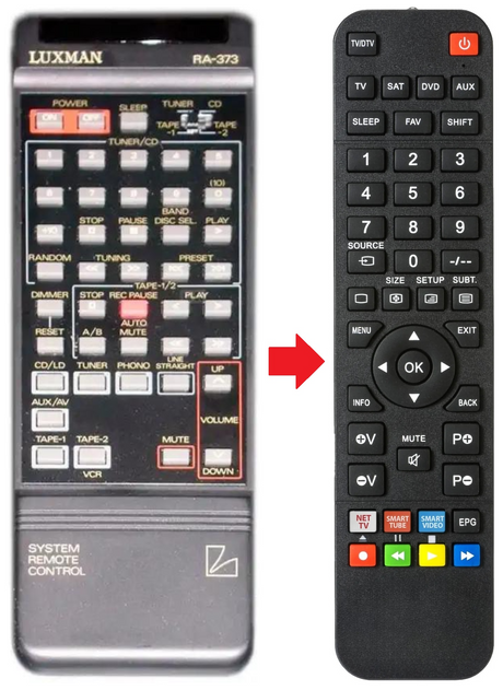 RA-373 LUXMAN afstandsbediening - productfoto