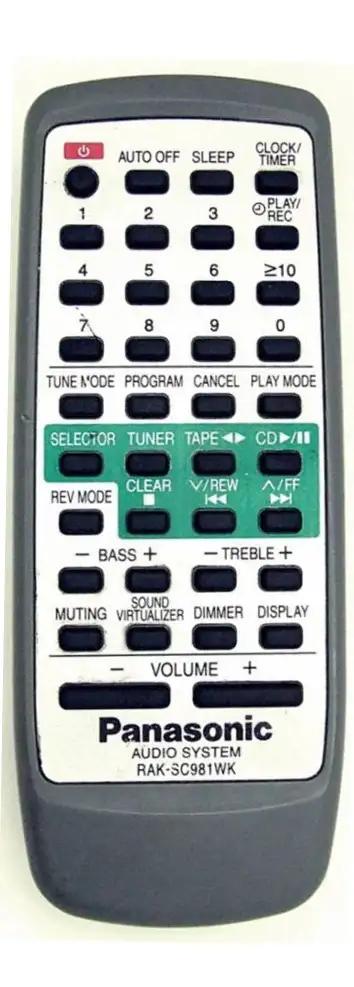 RAK-SC981WK PANASONIC afstandsbediening