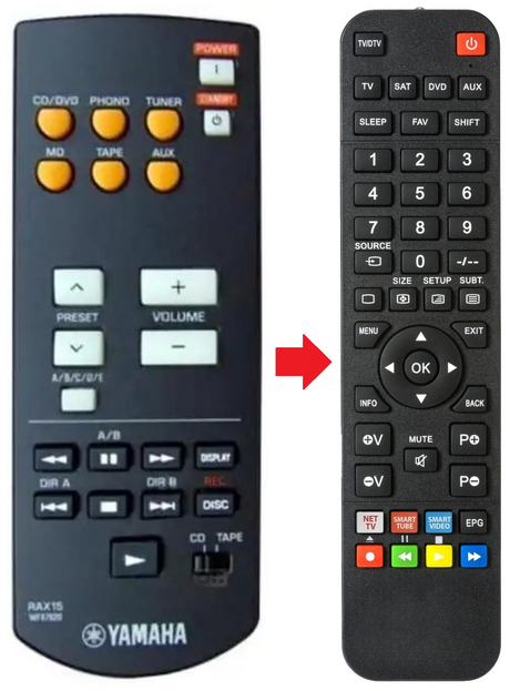 RAX15 YAMAHA afstandsbediening - productfoto