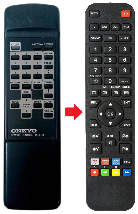 RC-315T ONKYO afstandsbediening - productfoto
