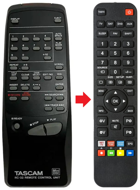 RC-32 TASCAM afstandsbediening - productfoto