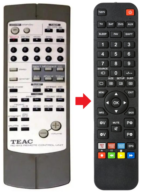 RC-613 TEAC TEAK afstandsbediening - productfoto