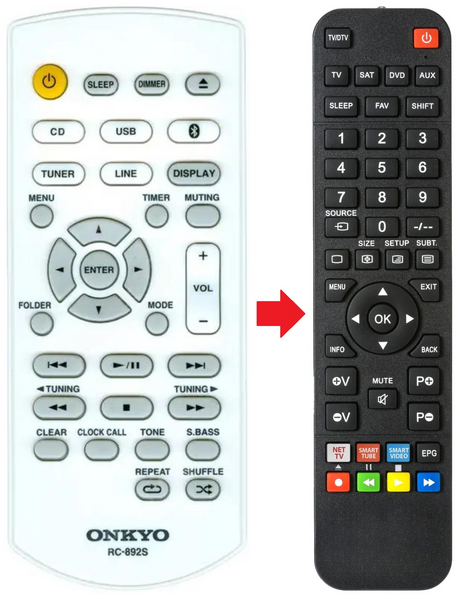 RC-892S ONKYO afstandsbediening - productfoto