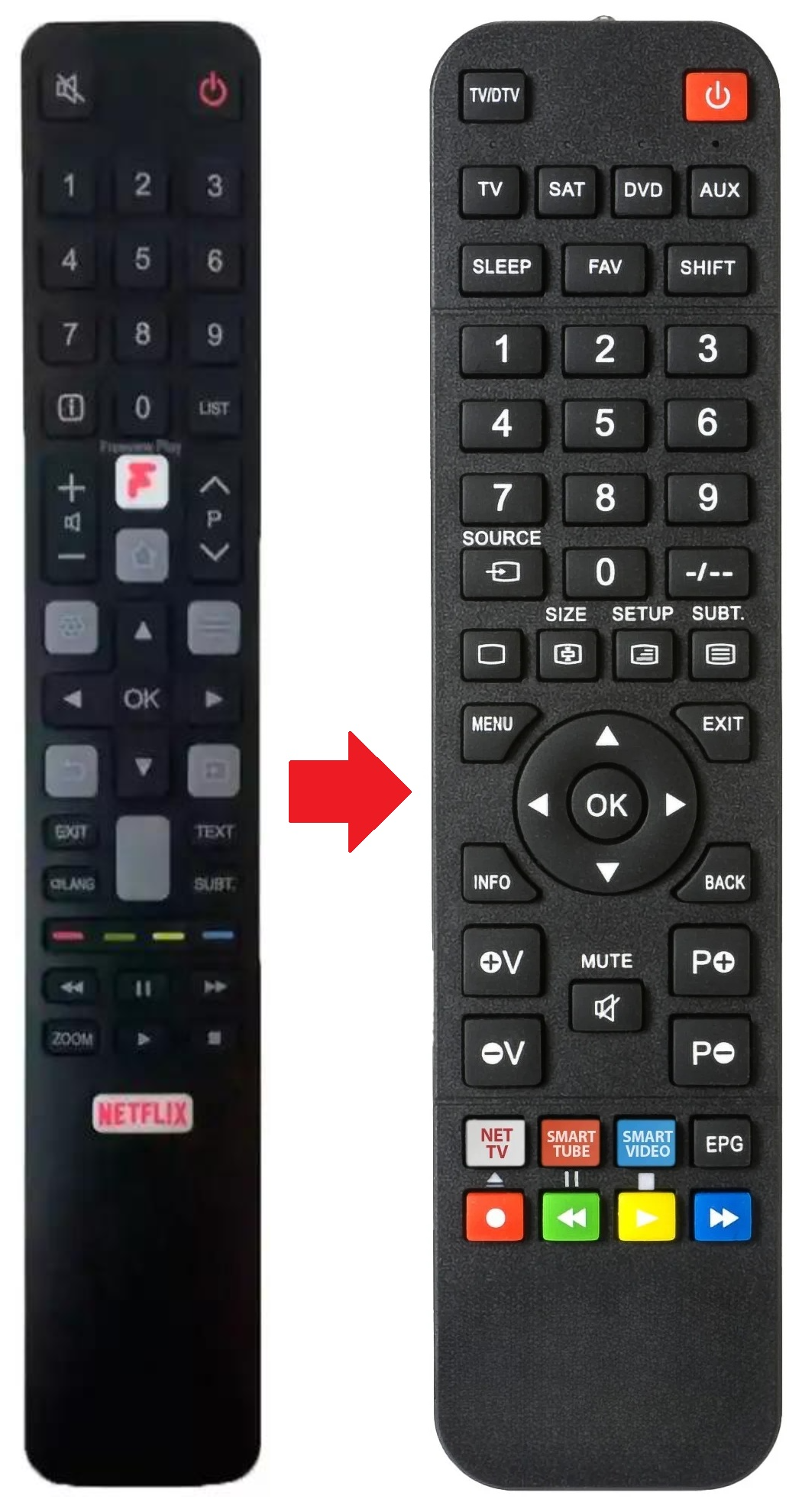 RC802NU-YUI3 TCL afstandsbediening - productfoto