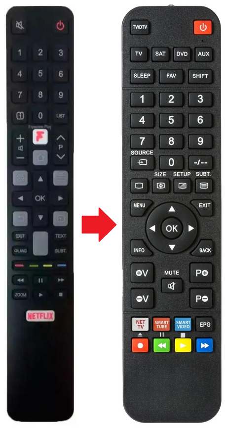 RC802NU-YUI3 TCL afstandsbediening - productfoto