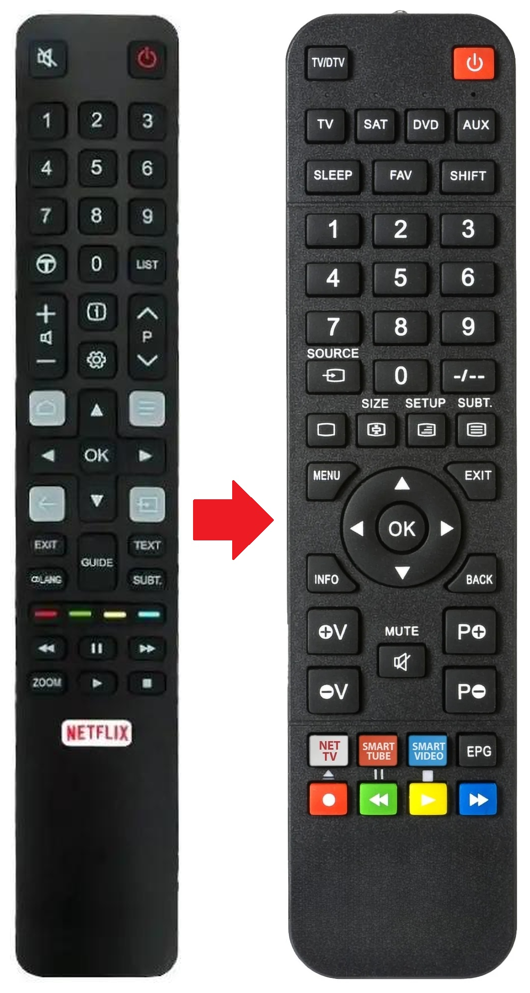 RC802N YUI4 TCL afstandsbediening - productfoto