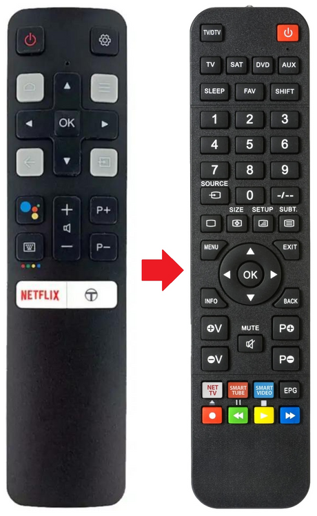 RC802V TCL afstandsbediening - productfoto