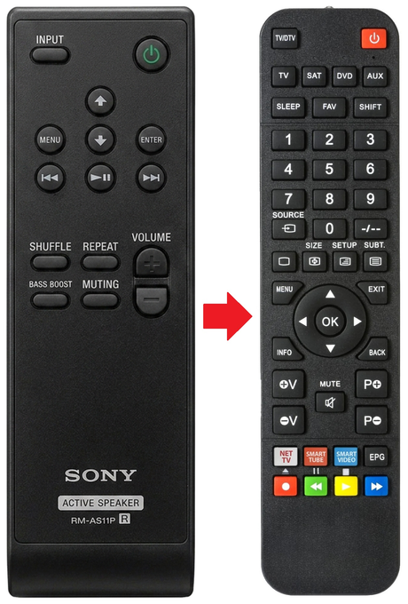 RM-AS1IP SONY afstandsbediening - vergelijking