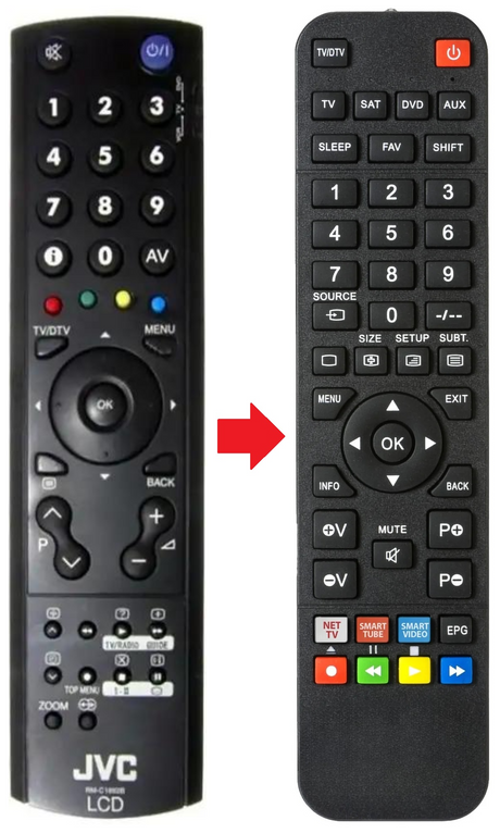 RM-C1892B JVC afstandsbediening - productfoto