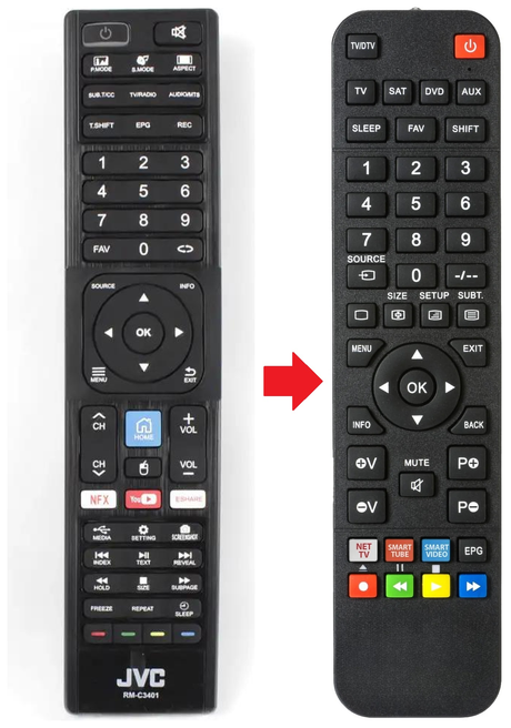 RM-C3401 JVC afstandsbediening - productfoto
