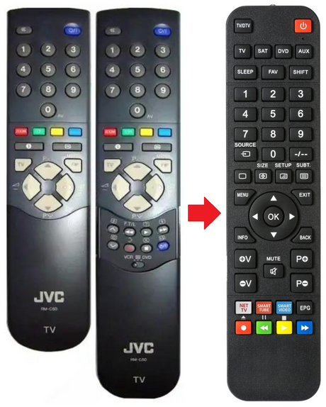 RM-C50 JVC afstandsbediening - productfoto