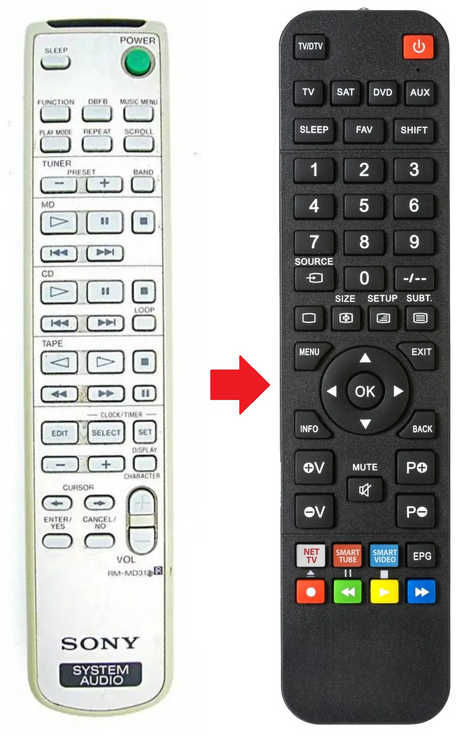 RM-MD313 SONY afstandsbediening - productfoto