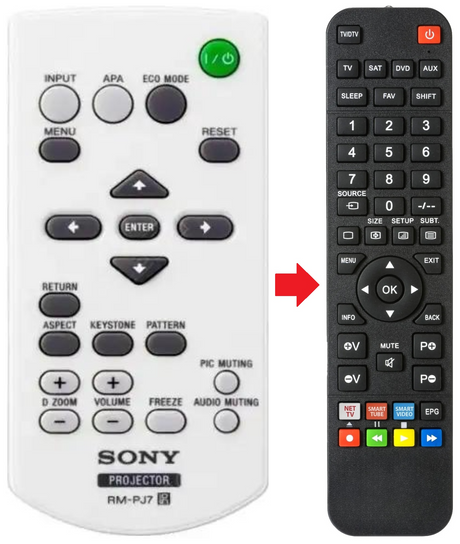 RM-PJ7 SONY afstandsbediening - productfoto