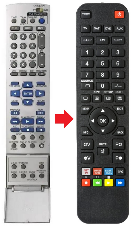 RM-SDR017E JVC afstandsbediening - productfoto