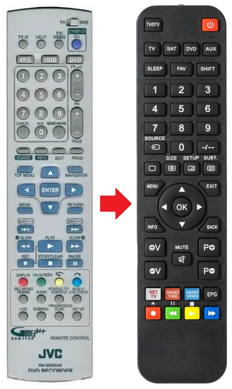 RM-SDR052E JVC afstandsbediening - productfoto