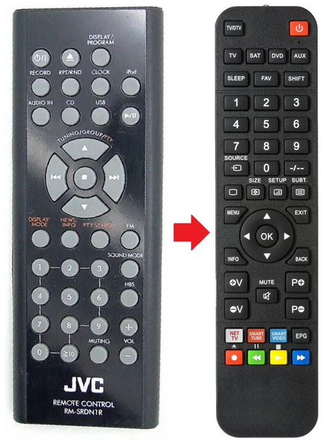RM-SRDN1R JVC afstandsbediening - productfoto