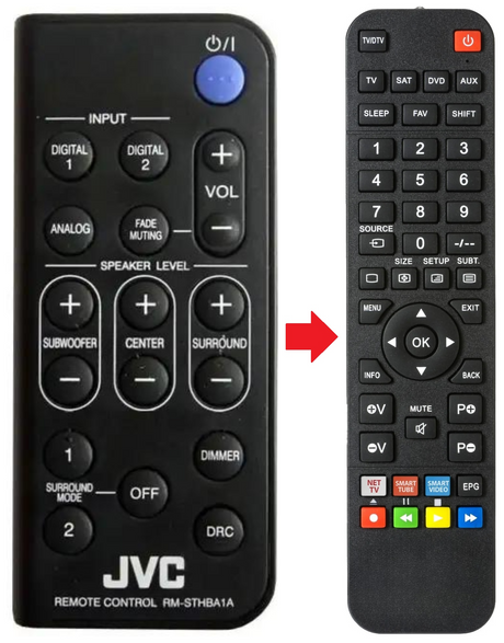 RM-STHBA1A JVC afstandsbediening - productfoto