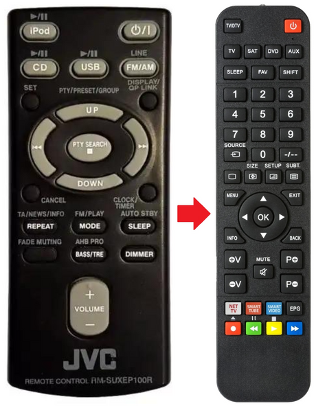 RM-SUXEP100R JVC afstandsbediening - productfoto