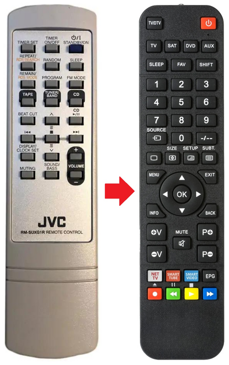 RM-SUXG1R JVC afstandsbediening - productfoto