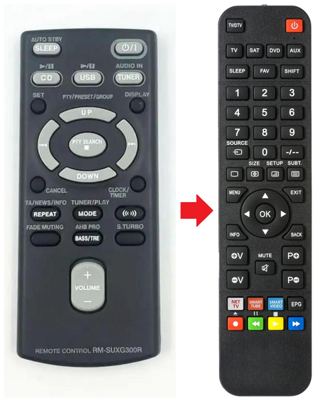 RM-SUXG300R JVC afstandsbediening - productfoto