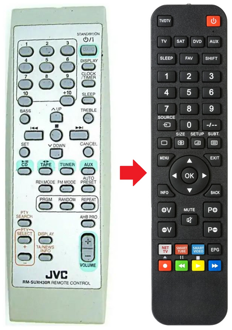 RM-SUXH30R JVC afstandsbediening - productfoto