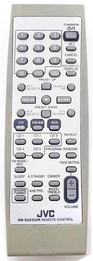 RM-SUXS59R JVC afstandsbediening