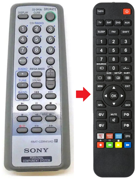 RMT-CDR45AD SONY afstandsbediening - productfoto