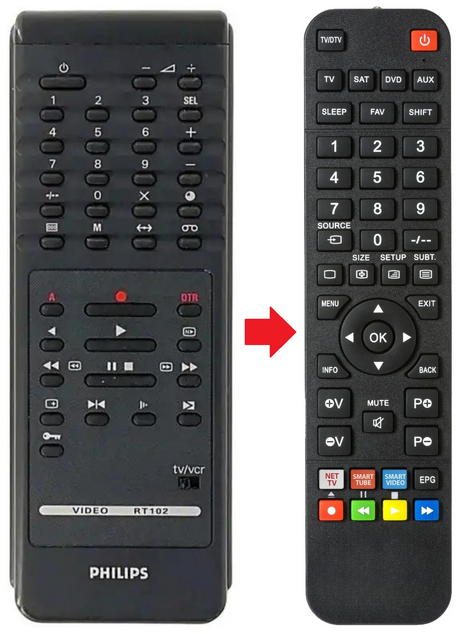 RT102 PHILIPS afstandsbediening - productfoto