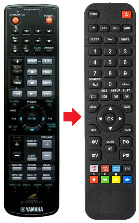 RX-E810 YAMAHA afstandsbediening - productfoto