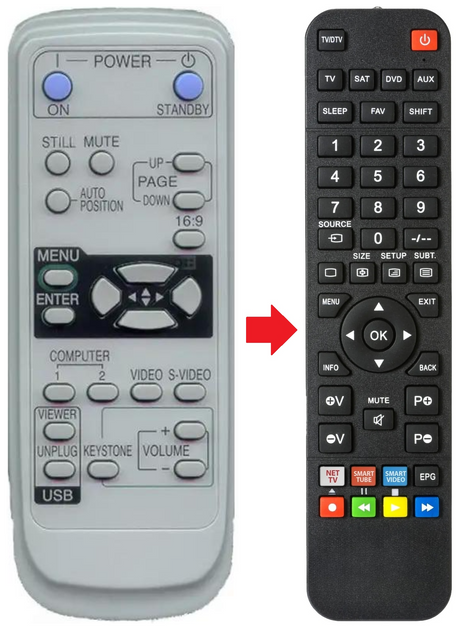 SD105U MITSUBISHI afstandsbediening - productfoto