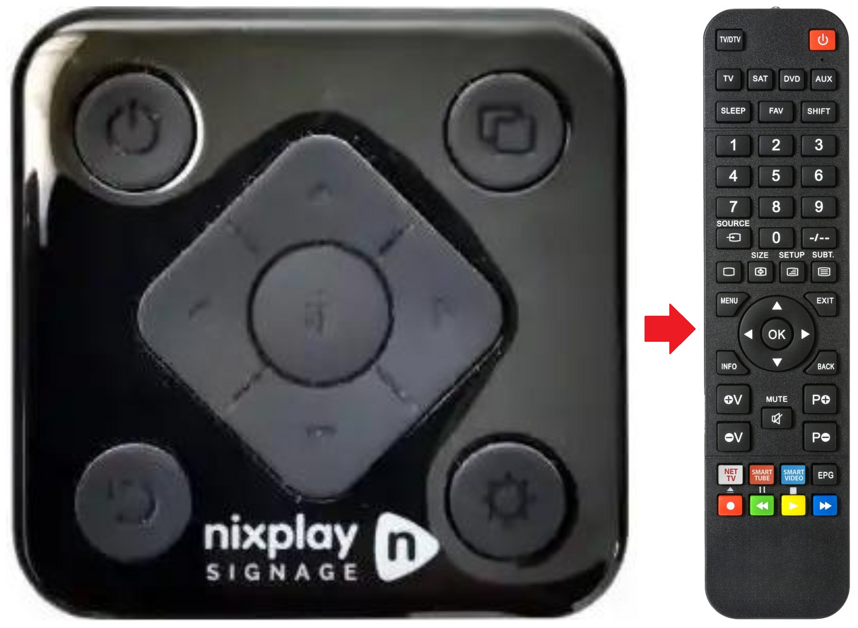 SIGNAGE NIXPLAY afstandsbediening - productfoto