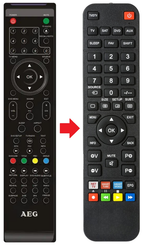 SLT1957DVD SENCOR afstandsbediening - productfoto