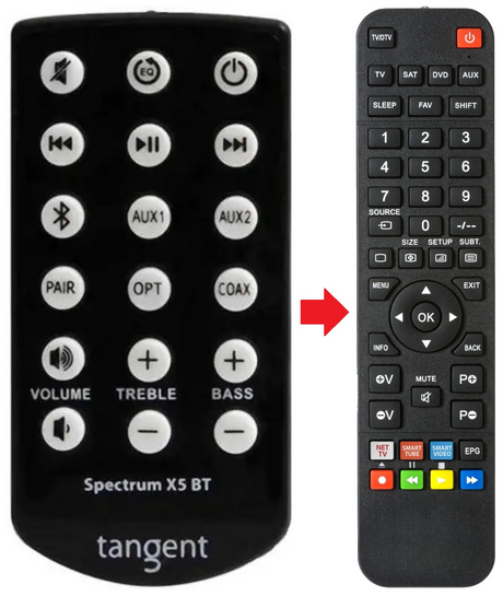 SPECTRUM-X5BT TANGENT afstandsbediening - productfoto