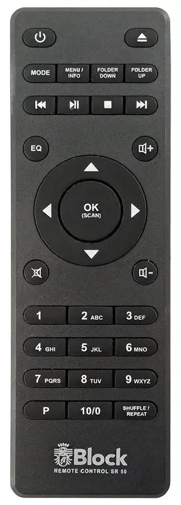 SR50 AUDIOBLOCK afstandsbediening