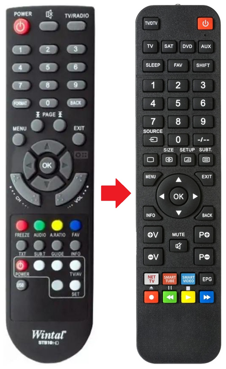 STB10HD WINTAL afstandsbediening - productfoto
