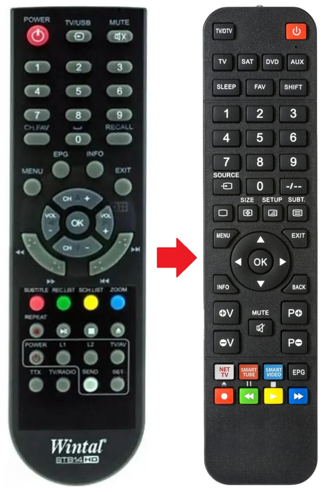 STB14HD WINTAL afstandsbediening - productfoto