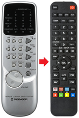 SX-Q180 PIONEER afstandsbediening - vergelijking