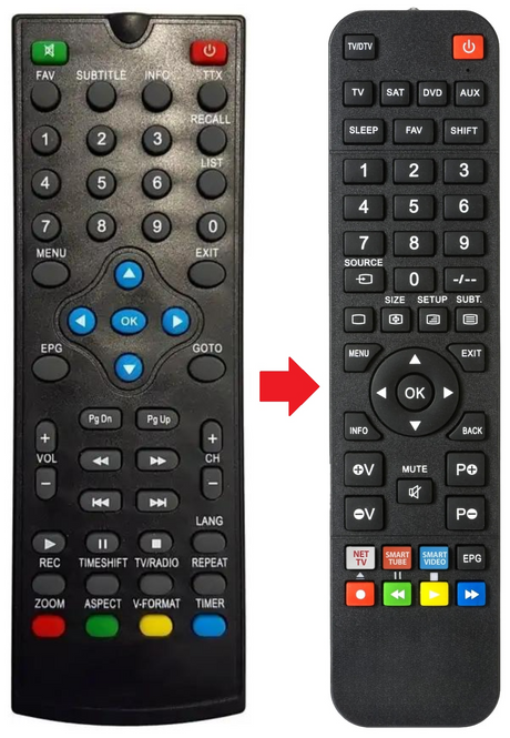 T2-517 TVSTAR afstandsbediening - productfoto
