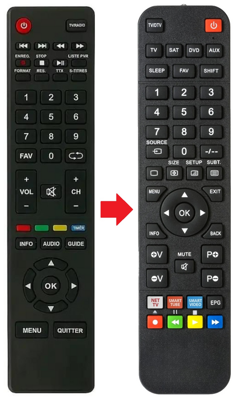 THR7630 FRANSAT afstandsbediening - productfoto