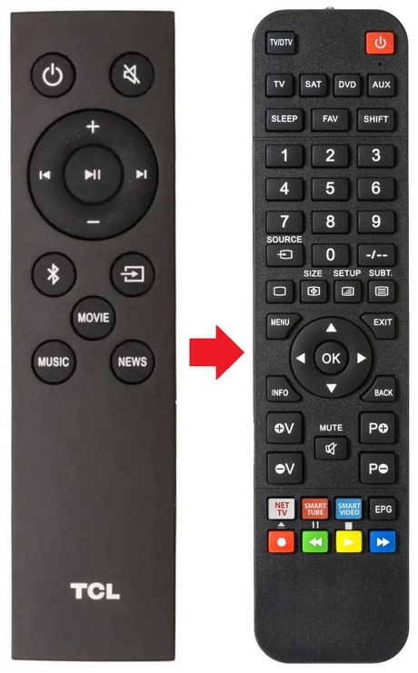 TS7010 TCL afstandsbediening - productfoto