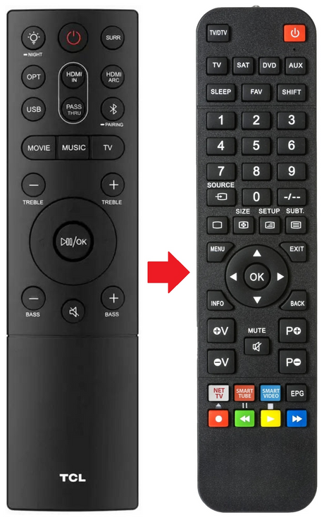 TS8132 TCL afstandsbediening - productfoto