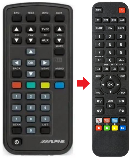 TUE-T150TV ALPINE afstandsbediening - productfoto